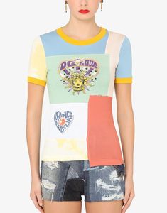 This Patchwork Mixed Print T-Shirt from Dolce & Gabbana will make you stand out in any crowd. Crafted 100% Cotton, it features an eye-catching patchwork-style array of multicolor tones, perfect for adding a modern and fashionable touch to your wardrobe. Playful Aesthetic, Patchwork Shirt, Mixing Prints, Jersey T Shirt, Harrods, Graphic Tank Top, The Label, Fashion Inspo Outfits, Elevate Your Style