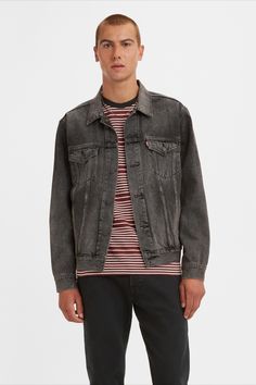 Our Trucker Jacket makes an outfit—and its style endures beyond seasons and trends. Meant to be worn forever, wherever, whenever, you’d be hard-pressed to find a jacket with an easier shape, more versatile weight or inherent sense of cool. Borg Jacket, Black Levis, Dungaree Jeans, Loose Jeans, Jeans Bootcut, Boys Jeans, Black Wrap Dress, Trucker Jacket, Blue Suit