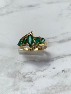 Emerald Fashion, Ring Inspo, Marquise Ring, Emerald Diamond Ring, Evil Eye Ring, May Birthstone, Pave Ring, Gem Stones, Fashion Ring