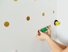 Wall Pattern, Diy Gold, Taylor Made, Bedrooms Ideas, Gold Dot, Start A Fire, Gold Vinyl, Wall Vinyl