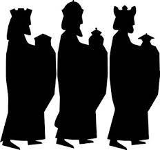 the silhouettes of three people wearing crowns