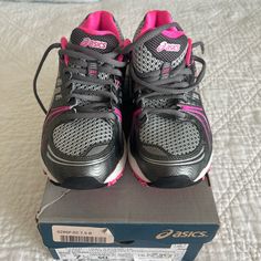 Asics Gel Kayano 18 Nwt Pink And Grey Size 7.5 Running Shoe With Great Stability Narrow In Toe Box Smoke Free Home Pink Walking Shoes With Branded Insole For Light Sports, Pink Running Shoes For Jogging With Ortholite Insole, Pink Walking Shoes With Rubber Sole For Sports, Pink Sports Walking Shoes With Rubber Sole, Pink Walking Shoes For Light Sports With Rubber Sole, Pink Synthetic Walking Shoes For Light Sports, Pink Walking Shoes For Light Sports, Casual Asics Walking Shoes For Training, Pink Sporty Walking Shoes With Cushioned Footbed