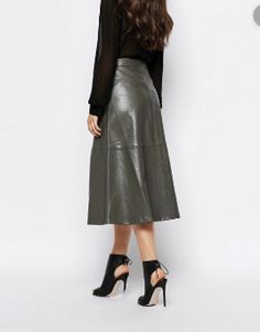 A Line Leather Skirt, Mango Mango, Leather Skirts, Casual Work Outfits, Punk Style, Faux Leather Skirt, Leather Dresses, Casual Winter Outfits, Skirt Leather