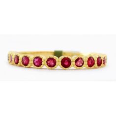 Karat : 925 Silver (Yellow Tone) Karat : .925 Sterling Silver Net Weight : 2.2 Grams Gemstones : 16 Genuine Rubies Total Ct Weight : 0.66 Carats Rubies Grades, Hue . . . Red Tone . . . Medium Saturation . . . Vivid Cut . . . Good Some Natural Inclusions Size 6.75 Shape : Round Setting : Prong Dimensions : 3 Mm - Width Yellow Gold Ruby Ring With Bezel Setting, Ruby Ring In Yellow Gold With Bezel Setting, Yellow Gold Stackable Ruby Rings In Round Cut, Yellow Gold Stackable Ruby Ring, Yellow Gold Stackable Ruby Rings Round Cut, Yellow Gold Hallmarked Sterling Silver Ruby Ring, Hallmarked Yellow Gold Ruby Ring In Sterling Silver, Yellow Gold Stackable Rings With Ruby, Stackable Ruby Ring In Yellow Gold