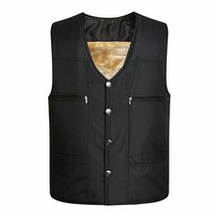 Product Description * Item:Men's Pure Color Plus Velvet Keep Warm Middle-Aged Sleeveless Padded Jacket Vest * Condition: 100% Brand New * Color:Black * Size:Asian XL-3XL * Package:1pc jacket(without any accessories ）    Please note: 1.Please allow a little error due to manual measurement. 2.The color maybe a little difference because of the light,screen reflection etc. 3.If you are not sure what size to choose, you can tell us your height and weight, we will recommend the right size for you. Shi Custom Made Clothing, Cotton Vest, Casual Vest, Sleeveless Jacket, Fleece Vest, Black Fleece, Outerwear Coats, Padded Jacket, Daily Fashion