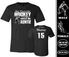 a hockey t - shirt with the name and number on it, which reads my favorite hockey