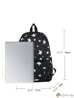 BirdinBag - Classic Medium Zipper Preppy Backpack with Star Graphic Star-shaped School Bags For Back To School, Casual Star-shaped Shoulder Bag For School, Trendy Star-shaped Backpack For Everyday Use, Trendy Star-shaped Everyday Backpack, Star Graphic Design, Preppy Backpack, Stitch Backpack, Women Backpack Fashion, Star Graphic