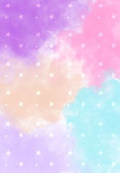 an abstract background with stars and clouds in pastel colors