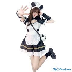 Orcajump - Black and white maid female big brother Moe Panda cute dress maid dress - Final Sale Anime Maid Outfit, Cosplay Cat, Wedding Funny, Animal Cosplay, Panda Cute, Panda Lindo, Queen Princess, Accessories Photography, Maid Uniform