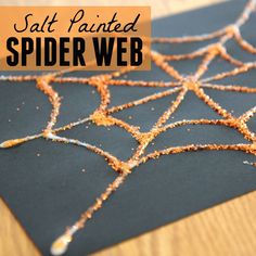 a spider web is shown with the text salt painted spider web on it's side