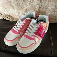 Brand New Womens Barbie Sneakers, With Tags, No Box, Peg Hook Item From Store Barbie Sneakers, Skater Shoes, Flower Power, New Color, Pink Ladies, Athletic Shoes, Women Shoes, Tags, Brand New