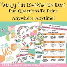 the family fun conversation game is shown here