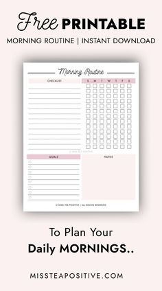 How to plan your morning routine and organize it effectively? Download this free morning routine printable PDF to have a productive morning! Also, this morning routine planner checklist for kids or adults is perfectly editable. Morning Routine Planner, Morning Routine Printable, Checklist For Kids, Morning Routine Chart, Weekly Checklist, Routine Printable, Focus At Work, Morning Routine Checklist, Routine Chart