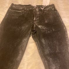 Sparkle In These Fabulous Metallic Le High Skinny Crop Jeans By Frame. Brand New. Never Been Worn! Metallic Jeans For Night Out In Fall, Metallic Straight Leg Jeans For Party, Chic Metallic Jeans For Party, Orange Jeans, Frame Denim Jeans, Black Ripped Jeans, Denim Branding, Jeans Denim, Frame Denim