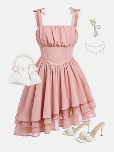 Women's & Men's Clothing, Shop Online Fashion Dresses To Wear To A School Dance, Pink Grad Dresses Grade 8, Pink Dress With Corset, Eighth Grade Dance Dresses, Cute Pink Dresses, Simple Christmas Outfits, Cute Easy Outfits For School, Homecoming Dress Ideas