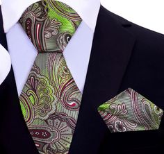 A Green Elegant Multicolor Ties For Wedding, Elegant Multicolor Formal Suit And Tie Accessories, Elegant Multicolor Suit And Tie Accessories For Formal Occasions, Elegant Multicolor Neckwear With Ties, Elegant Multicolor Formal Neckwear, Elegant Multicolor Wedding Ties, Elegant Multicolor Neckwear For Business, Elegant Green Formal Neckwear, Elegant Multicolor Business Neckwear