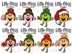 little miss christmas clipart set