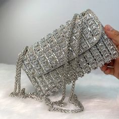 Indulge in luxury with the Jaelynn Handbag, a designer brand purse that exudes elegance and versatility. With stunning rhinestone details, this bag is perfect for any party or evening event. Elevate your style with this must-have accessory. Lining Material: Polyester Main Material: PU Sparkly Bag, Rhinestone Bag, Rhinestone Clutch, Fame Dr, Luxury Designer Handbags, Handbag Straps, Evening Clutch Bag, Evening Clutch, Tie Shoes