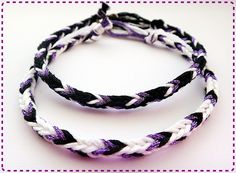 A set of modified friendship bracelet with a lobster clasp for easy take off, made with lots of love by me!! Puuuuurfect little something to give as a gift~  ~ FREE SHIPPING for purchases over $25 ~ ( Code: FREESHIPPING25 )  Please drop me a message if you want it in other colors or size, i will do my best to make it possible!! Size Chart:  *Bracelets size may vary +/- 1/2 inch or  +/-    1 cm                       XS : ~  6 ~ inches/  ~15 ~ cm                        S:   ~ 7 ~ inches / ~ 18 ~ cm                                M:   ~ 8 ~ inches / ~ 20 ~ cm                                      L:   ~ 9 ~ inches / ~ 23 ~ cm                                                                          XL: ~10 ~ inches / ~ 25 ~ cm                             *Generally a female wrist is aprox. 7 in Bracelet Couple, Friendship Bracelet, Couple Bracelets, Braided Bracelets, Bracelet Sizes, Bracelet Set, Rope Bracelet, Friendship Bracelets, Violet