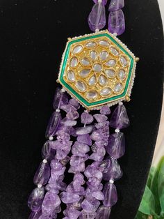 The beads and the length can be adjusted. It’s a gorgeous Rajasthani piece that highlights the richness of the culture and the beads are in a Statement color with a pop of purple and gold. It’s sure to grab many compliments so grab this one soon! Traditional Adjustable Purple Jewelry, Purple Round Beads Jewelry For Festive Occasion, Purple Beaded Jewelry For Festive Occasions, Bohemian Purple Jewelry For Festive Occasions, Spiritual Gold Gemstone Beads, Traditional Purple Beaded Necklace With Round Beads, Beaded Amethyst Gold Jewelry, Spiritual Gold Kundan Necklace With Polished Beads, Elegant Purple Kundan Necklace As Gift