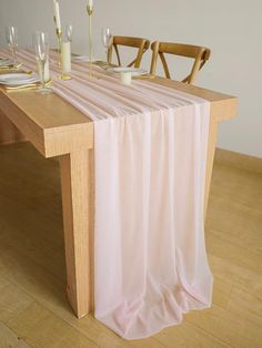 9.8Ft Blush Sheer Chiffon Table Runner Blush Table Runner, Sheer Table Runner, Chiffon Table Runner, Blue Table Runner, Boho Country, Wedding Tablecloths, Estilo Country, Stil Boho, Blue Table