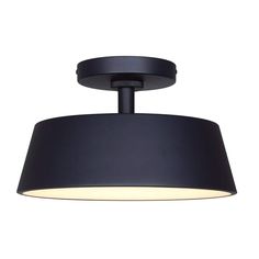 a black ceiling light with a circular shade