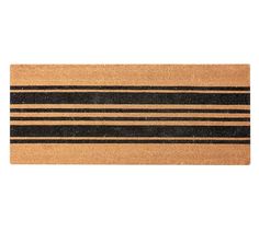 a door mat with black and tan stripes