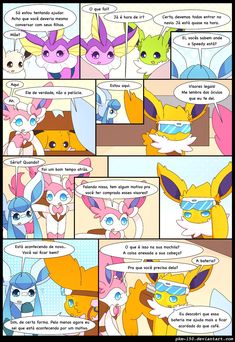 the comic strip shows two different types of pokemon