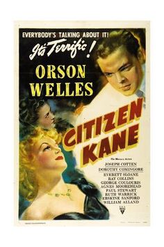 an old movie poster for citizen kane