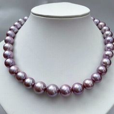 (eBay) 18" Noblest AAAAA Natural 10-13mm South Sea Purple Round Pearl Necklace 18k Gold High Luster Round Necklaces As Gifts, High Luster Round Necklaces For Gifts, Luxury High Luster Pearl Necklace For Gift, Luxury Handmade Pearl Necklace For Formal Occasions, Luxury Pearl Necklace With Round Beads For Gifts, Luxury Necklace With Round Beads For Gift, Luxury Handmade Round Pearl Necklace, Handmade Luxury Round Pearl Necklace, Elegant Purple Round Pearl Necklace