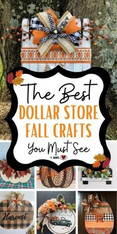 the best dollar store fall crafts you must see on pinter's page for more