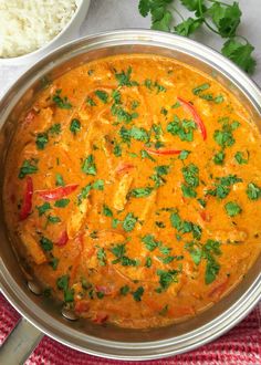 a large pot filled with food on top of a table