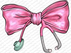 a pink bow tied to a metal hook