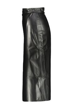 Vetements wrap skirt in soft lambskin Sleek Knee-length Leather Skirt, Knee-length Leather Bottoms For Formal Occasions, Leather Relaxed Fit Lined Skirt, Sleek Leather Pencil Skirt With Lining, Formal Leather Lined Skirt, Luxury Fitted Leather Skirt, Classic Knee-length Leather Skirt, Relaxed Knee-length Leather Skirt, Formal Knee-length Leather Skirt