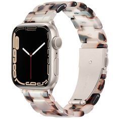 PRICES MAY VARY. [Lightweight and Comfortable] Extreme lightness makes this resin Waterproof tortoise apple watch bands very comfortable to wear. Combined with premium tortoise shell resin, it offers a new bracelet look to your Apple watch. [Stylish Design] This resin tortoise apple watch band is really stylish, cool, fashion and extraordinary color contrast design, pleasing to the eye, making this lightweight tortoise apple watch band the perfect apple watch accessory for any occasion. [Wide Ap Apple Watch Armband, Watch Accessory, Apple Watch Bands Women, Rose Gold Apple Watch, Light Fashion, Apple Watch Bands Sports, Apple Watch Bracelets, Contrast Design, Gold Apple Watch