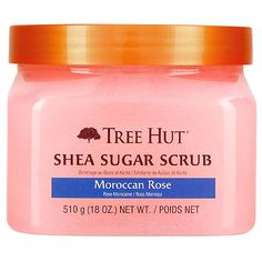 Enjoy this gentle exfoliator, the Tree Hut Shea Sugar Scrub with the amazing scent of Moroccan Rose. Tree Hut Sugar Scrubs are infused with Certified Shea Butter, and an array of natural oils, including Evening Primrose, Safflower Seed, Sweet Almond, Avocado, and Orange Oil. This scrub provides intense exfoliation AND moisturization, leaving your feeling soft and smooth while providing powerful hydration. Made in United States Tree Hut Moroccan Rose, Shea Sugar Scrub, Best Body Scrub, Moroccan Rose, Moroccan Argan Oil, Exfoliating Body Scrub, Rose Trees, Sugar Body, Natural Exfoliant