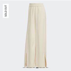 Size: Medium Color: Wonder White Wide-leg Sweatpants For Spring, Adidas Relaxed Fit Bottoms For Summer, Adidas Wide Leg Casual Sweatpants, Adidas Casual Wide Leg Sweatpants, Adidas Casual Wide-leg Sweatpants, Adidas Bottoms For Summer Loungewear, Adidas Summer Loungewear Bottoms, Adidas Loungewear Bottoms For Summer, Adidas Loungewear Bottoms With Relaxed Fit