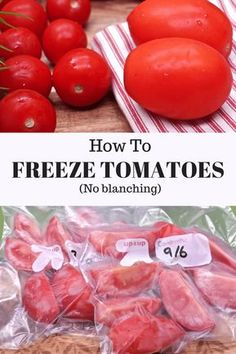 how to freeze tomatoes and other fresh vegetables