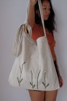 Linen Bags Handmade, Cute Handmade Cotton Shoulder Bag, Cloth Bags Diy, Handmade Eco-friendly Canvas Bag For Summer, Handmade Bags Boho, Eco-friendly Embroidered Cotton Bags, Eco-friendly Embroidered Everyday Bag, Eco-friendly Embroidered Canvas Bag For Daily Use, Bag Design Ideas