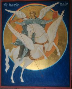 an image of jesus riding a white horse