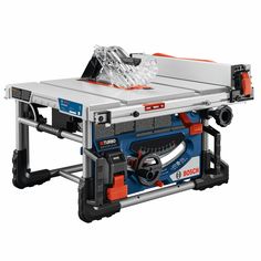 This Bosch cordless table saw combines the power of a corded table saw plugged in at the workshop with true mobility you can bring on site. Featuring BITURBO Brushless™ Technology, this portable table saw delivers a professional cordless solution to the jobsite. It is part of the PROFACTOR™ System, which pairs BITURBO Brushless™ Technology with a CORE18V® PROFACTOR™ battery. It delivers a powerful 5, 500 rpm. BITURBO Brushless™ Technology is a high-performance motor and drive-train system design Jobsite Table Saw, Portable Table Saw, Tool Table, Train System, Saw Tool, Painting Ceiling Fans, Woodworking Table, Cordless Power Tools, Portable Table