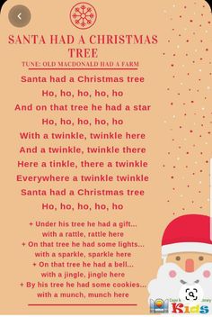 santa had a christmas tree poem