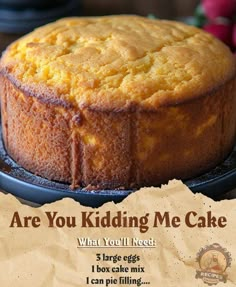 Tasty Recipe - Are You Kidding Me Cake Recipe:... | Facebook Popcorn Recipes Cheese, Hawaiian Dream Cake, 3 Ingredients Cake, James Martin Recipes, Boxed Cake Mixes Recipes, Cake Mix Desserts, Easy Cakes, Boxed Cake, Dump Cakes