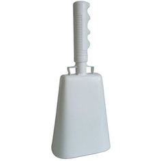 a white plastic object with a long handle