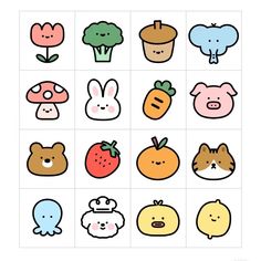 an image of cute animal stickers on the back of a card with different animals