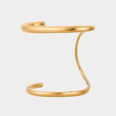 Charlotte Chesnais bracelet 18-karat yellow gold plating on sterling silver Slip-on style Made in France Modern Gold-tone Bangle With Polished Finish, Modern Gold-tone Bracelets With Polished Finish, Modern Yellow Gold Bracelet With Strap, Modern Yellow Gold Bangle Cuff Bracelet, Modern Yellow Gold Polished Cuff Bracelet, Modern Gold-plated Yellow Gold Cuff Bracelet, Modern Gold-tone Gold Plated Cuff Bracelet, Luxury Yellow Gold Metal Cuff Bracelet, Modern Yellow Gold-plated Cuff Bracelet