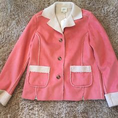 J Jill Pink Fuzzy Fleece Jacket! Spring Fleece Jacket With Pockets, Casual Pink Fleece Jacket For Spring, Fleece Jacket, Jackets & Coats, Jackets For Women, Pink, Women Shopping, Color