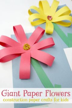 paper flowers made with construction paper for kids