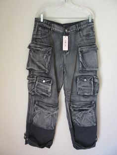 MICAS Women's Charcoal Gray Cargo Relaxed Baggy Straight Leg Denim Pants Size M-Oversized Imported NWT High Rise Waist, 34" Inseam, 32" Please do not hesitate to ask questions prior to your purchase and Thank you! Baggy Washed Black Jeans With Cargo Pockets, Baggy Cargo Style Washed Black Jeans, Baggy Wide Leg Gray Cargo Jeans, Baggy Tapered Leg Washed Bottoms, Baggy Washed Black Cargo Pants With Hip Pockets, Washed Black Denim Cargo Pants, Baggy Cargo Jeans In Grunge Style, Baggy Grunge Cargo Jeans, Washed Black Denim Cargo Pants With Hip Pockets