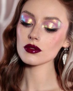 Coloured Eyeshadow, Birthday Hairstyle, Artsy Makeup, Lovely Makeup, Glitter Highlight, Opal Moonstone, Loose Pigments, Eyeshadow Base